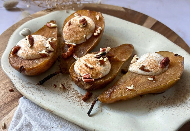 Cinnamon Baked Pears with Vanilla Protein Yoghurt