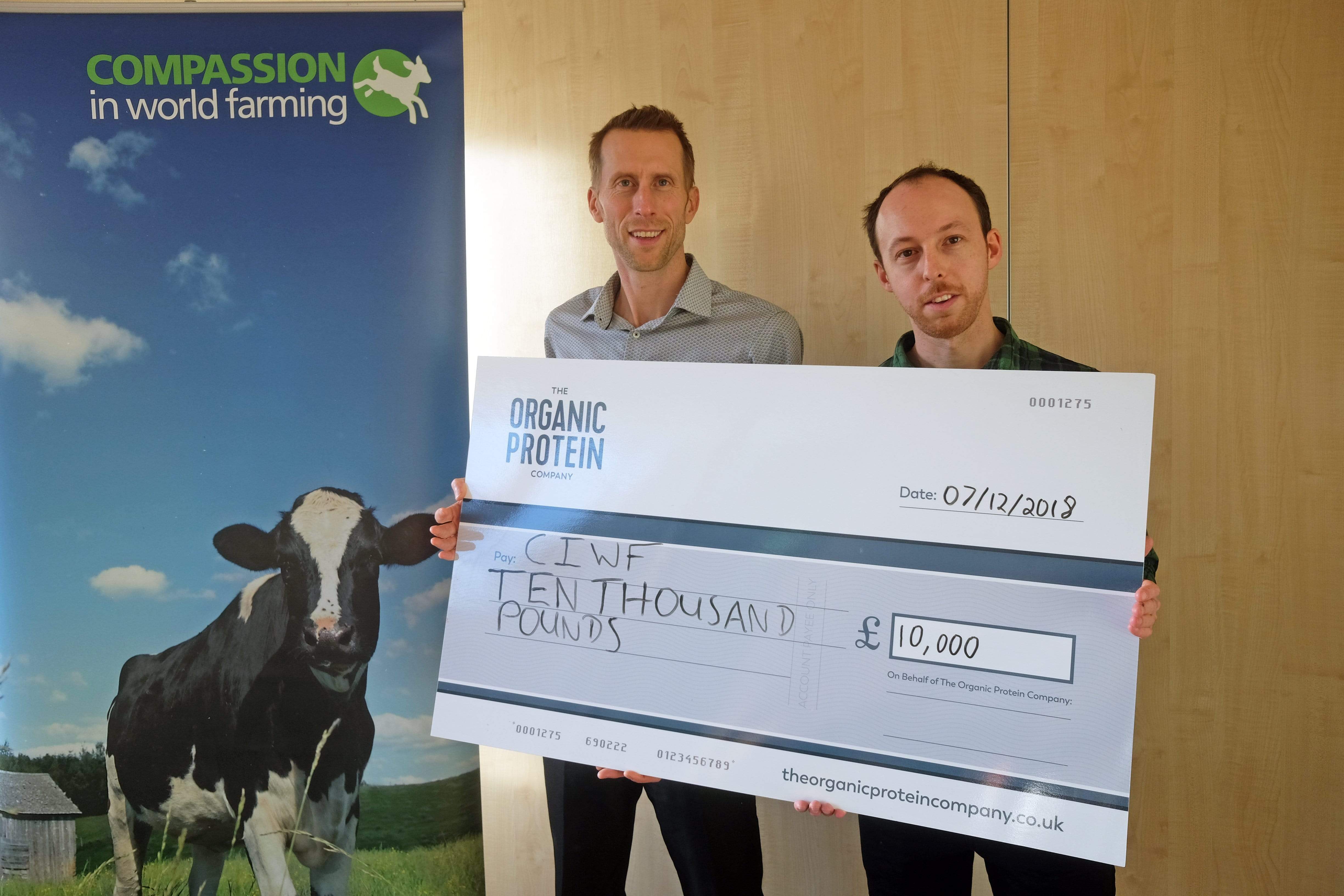 £10,000 donated to Compassion in World Farming!