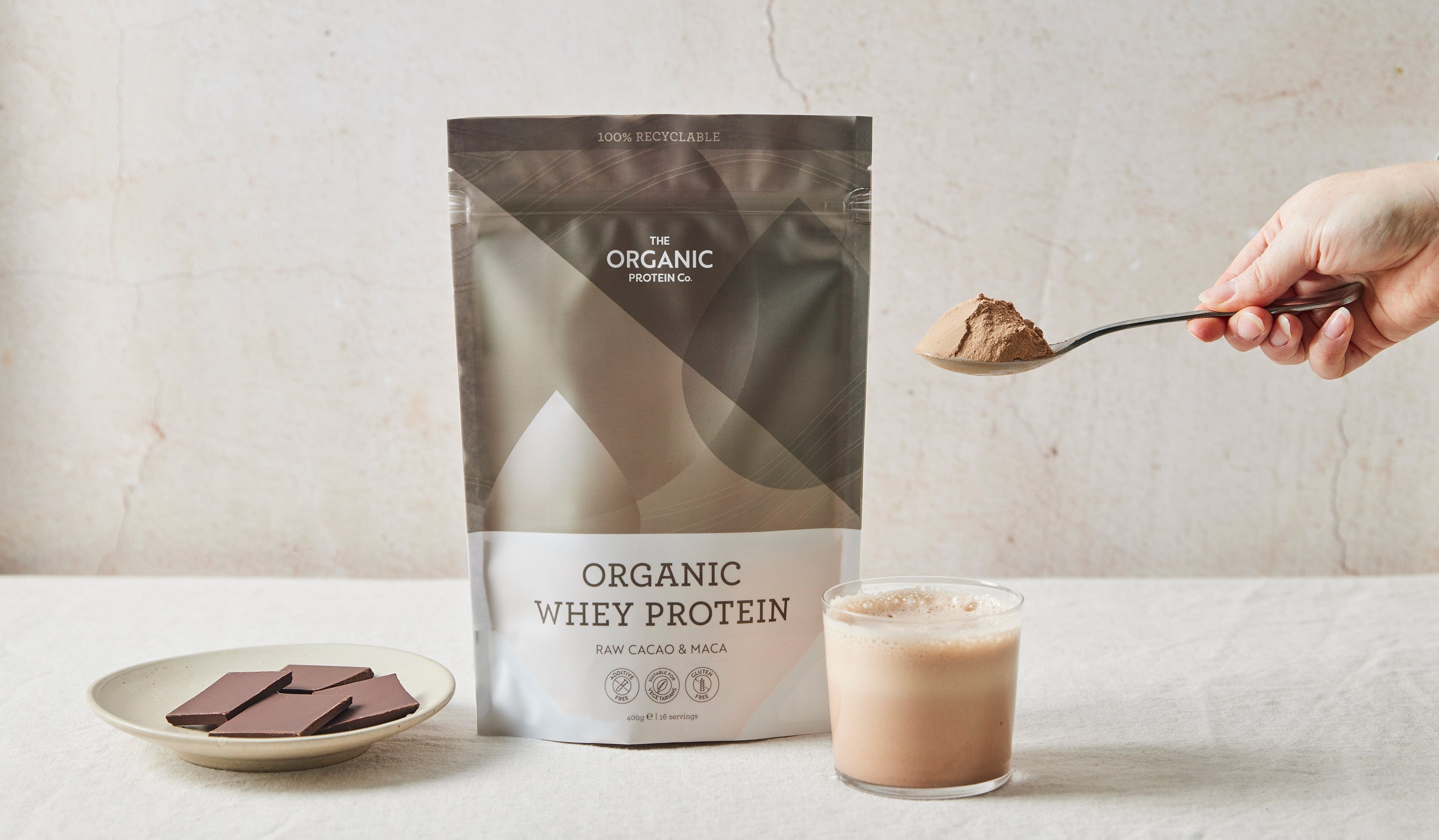 Ease food sensitivities with organic whey protein powder