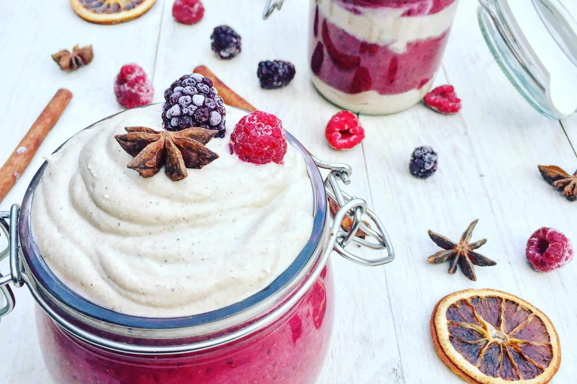 Mulled Berry Chia Whey Protein Pudding