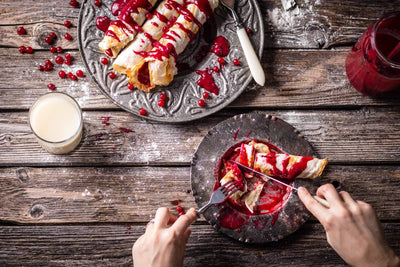 Protein Crepes with Berry Sauce