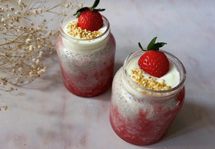 Strawberry Protein Chia Pudding