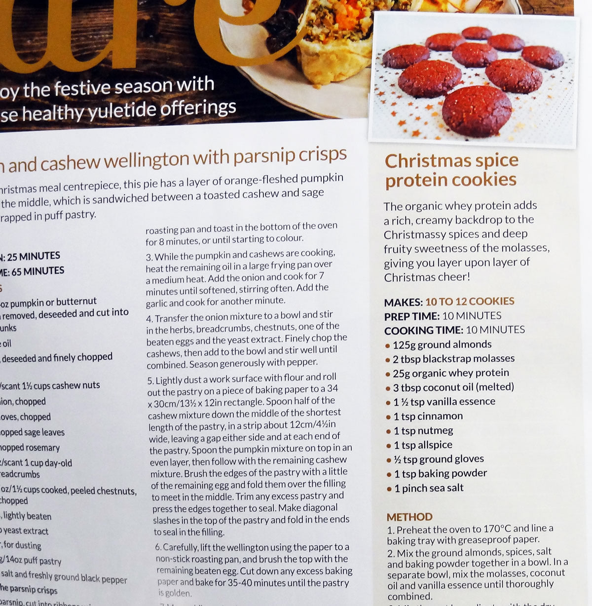 Christmas Spice Protein Cookies in Your Healthy Living Magazine
