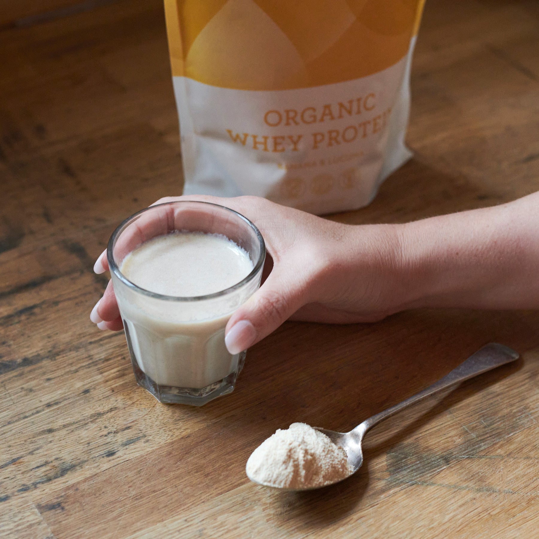 Banana & Lucuma Organic Whey Protein Powder The Organic Protein Co