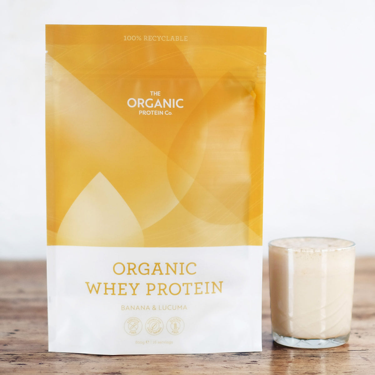 Banana & Lucuma Organic Whey Protein Powder The Organic Protein Co